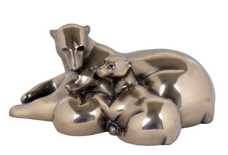 POLAR BEAR FAMILY - COLD-CAST BRONZE: Polar Bear Family - Material - COLD-CAST BRONZE - Size - 4 3/4