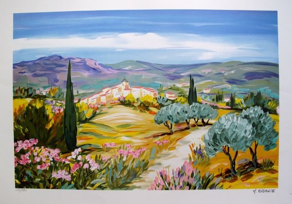 Anne-marie Briante Hidden Bungalow Hand Signed Limited: Lithograph By French Artist Anne-marie Briante Titled "Hidden Bungalow”. This Subject Is Hand Signed By The Artist And Pencil Numbered From An Edition Of 390. Image Measures 16? X 23.5?. Paper Measu