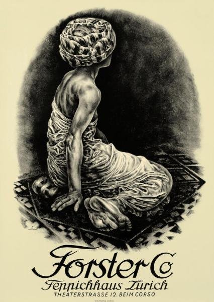 OTTO BAUMBERGER - FORSTER: Otto Baumberger - Forster - 28 3/8 X 40 In. - Giclée On Canvas - Museum Wrapped - Large Piece Of Art - This Piece Is Ready To Hang On Your Wall