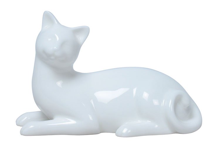 ARTISTIC CAT-LYING ON THE GROUND AND FACING LEFT: Artistic Cat-lying On The Ground And Facing Left - Material - Poly Stone - Size - (l) 5 3/4
