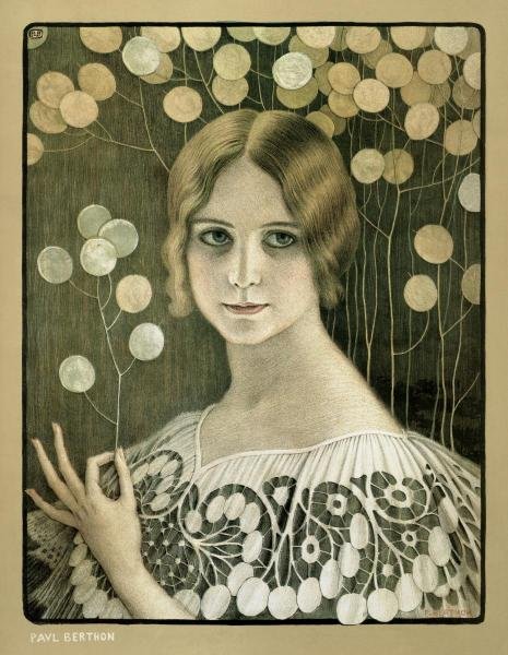 PAUL BERTHON - LACE: Paul Berthon - Lace - 31 X 40 In. - Giclée On Canvas - Museum Wrapped - Large Piece Of Art - This Piece Is Ready To Hang On Your Wall