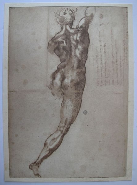 Michelangelo 1970 Lithograph "Naked For The Battle Of: 1970 Lithograph Titled "Nudo Per La Battaglia Di Cascina” Or "Naked For The Battle Of Cascina” By Michelangelo. In Excellent Condition. Measures 12 1/4? X 17?. Sepia Toned. Comes With A Certificat