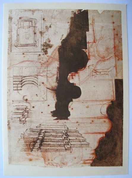 Michelangelo 1970 Lithograph "Architectural Projects”: 1970 Lithograph Titled "Progetti Architettonici” Or "Architectural Projects” By Michelangelo. In Excellent Condition. Measures 12 1/4? X 17?. Sepia Toned. Comes With A Certificate Of Authenticity
