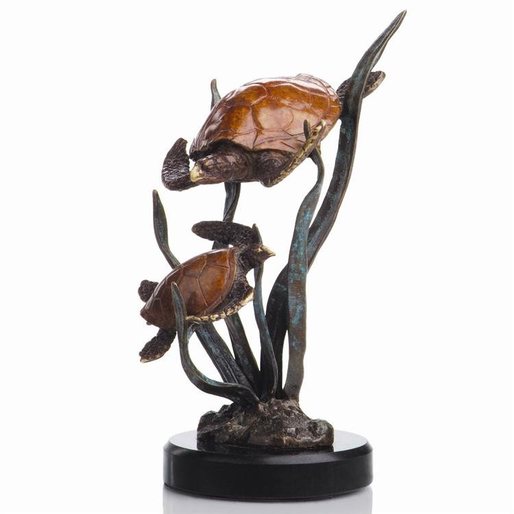 Tortuga's Pride - Double Turtles: Tortuga's Pride - Double Turtles - Dimensions: 8.5"h 6"w 5"d Material: Brass Weight: 2.5lbs