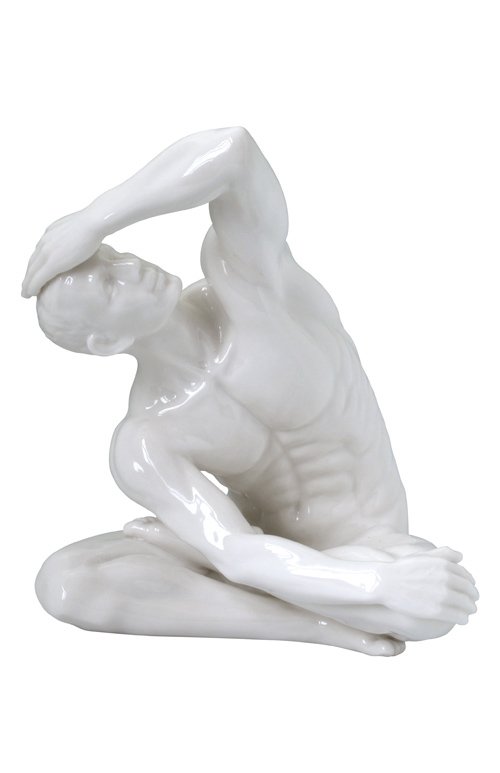 NUDE MALE: Nude-male-0(glazed) - Material - Fine Porcelain - Size - (h) 5 7/8