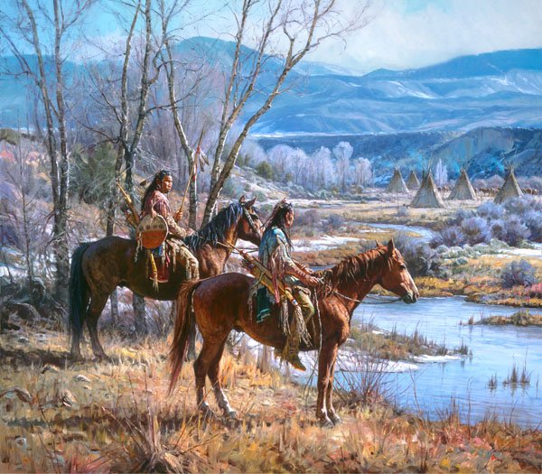 Apsaalooke Sentinels by Martin Grelle: Apsaalooke Sentinels by Martin Grelle -- Digital Open Paper Dimensions: 10.5 x 12 Edition Size: Open