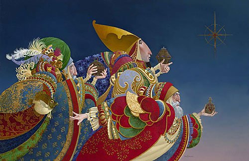 James C. Christensen - We Three Kings...: James C. Christensen - We Three Kings... - Hand Signed - Limited Edition Print - Image Size: 20 1/4"w X 14"h. Limited Edition Of: 950 - “we Have Seen His Star In The East . . . .” - Matthew 2:2 Th