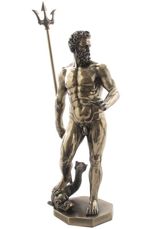 POSEIDON STANDING - BRONZE: Poseidon Standing - Material - Cold Cast Bronze - Size - 11 3/4