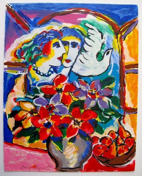 Zamy Steynovitz Falling In Love Hand Signed Limited: You Will Be Bidding On A Hand Signed, Limited Edition Serigraph By Zamy Steynovitz Titled “falling In Love”. Beautiful Art Piece On Extra Thick Arches Paper. Measures: 15? X 11.5?. This Serigraph 