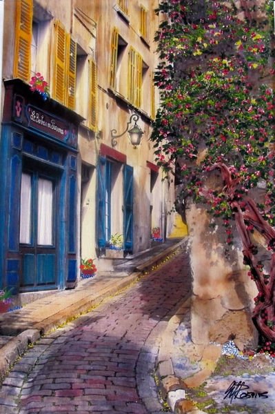 Martin Roberts Provence Village Ii Hand Signed Giclee: Limited Edition Original Hand Signed Giclee On Canvas By Martin Roberts Titled Provence Village Ii. Hand Signed And Numbered By The Artist. This Subject Is Numbered 40/375. Canvas Image Measures 13? X