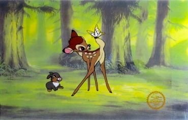 Disney Bambi & Thumper Limited Edition Sericel Art: Genuine Original Limited Edition Serigraph Cel Of Bambi And Thumper From 1942 Walt Disney Studios – “bambi”. Disney’s Own Artists Have Selected This Scene From The Original Animation Drawings