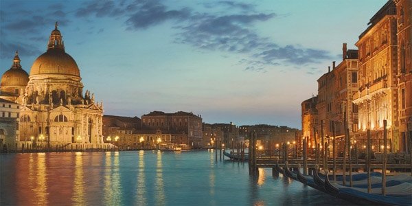 The Peace of Venice by Rod Chase: The Peace of Venice by Rod Chase -- Giclee on Canvas, Open Edition Dimensions: 12 x 24 Edition Size: Open