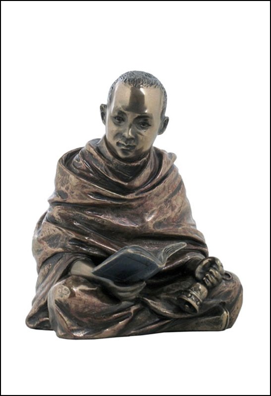 TIBETAN - BRONZE: Tibetan - Lama Chanting - Material - Cold Cast Bronze - Size - 3 3/4