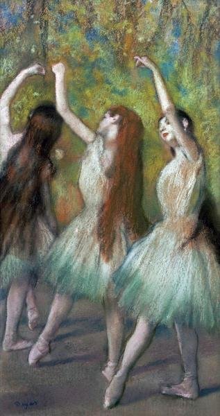 Edgar Degas - Green Dancers: Edgar Degas - Green Dancers - 21 1/8 X 40 In. - Giclée On Canvas - Museum Wrapped - Large Piece Of Art - This Piece Is Ready To Hang On Your Wall