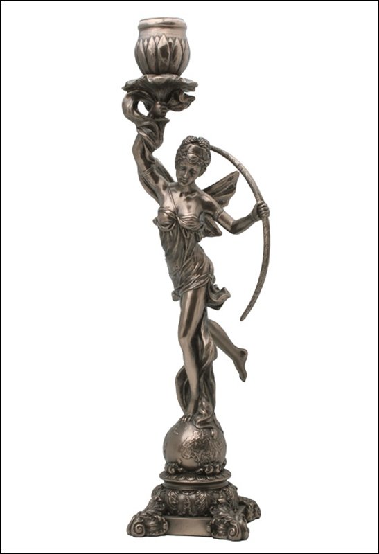 DIANA CANDLE HOLDER - BRONZE: Diana Candle Holder - Material - Cold Cast Bronze - Size - 12 3/8