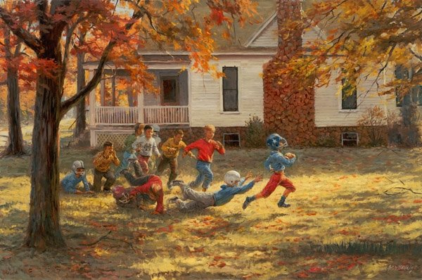 Fall Football by Andy Thomas: Fall Football by Andy Thomas -- Digital Open Paper Dimensions: 10 x 15 Edition Size: Open