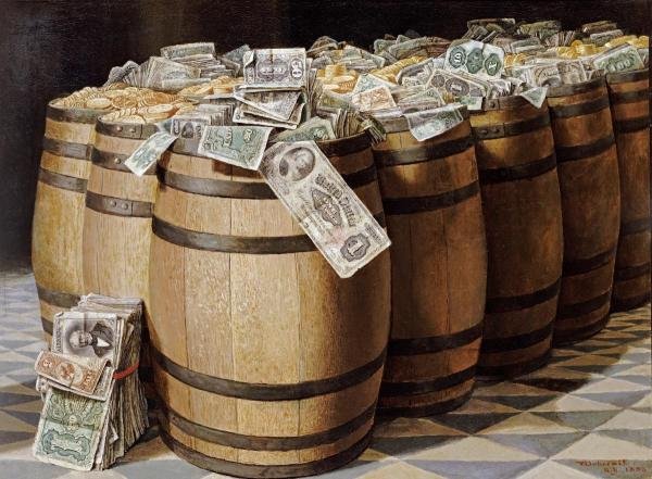 Victor Dubreuil - Money To Burn: Victor Dubreuil - Money To Burn - 40 X 29 1/2 In. - Giclée On Canvas - Museum Wrapped - Large Piece Of Art - This Piece Is Ready To Hang On Your Wall