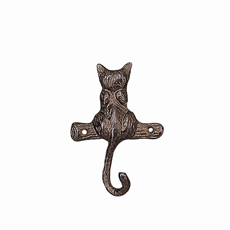 Cat Single Hook: Cat Single Hook - Dimensions: 4"h Material: Brass Weight: 0.180lbs