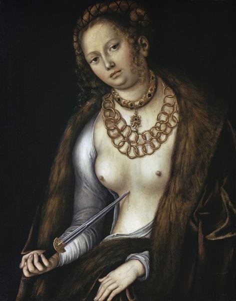 LUCAS CRANACH - LUCRETIA: Lucas Cranach - Lucretia - 26 5/8 X 36 In. - Giclée Print - Gallery Stretched - Ready to hang.