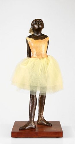 Degas Fourteen Year Old Little Dancer Ballerina With: Degas Fourteen Year Old Little Dancer Ballerina With Fabric Skirt, Large - Size: 13.5"h X 6"w X 6"d Item Type: Degas Statue Reproduction Material: Resin And Fabric Weight (lbs): 2.2 - - Reproduction O