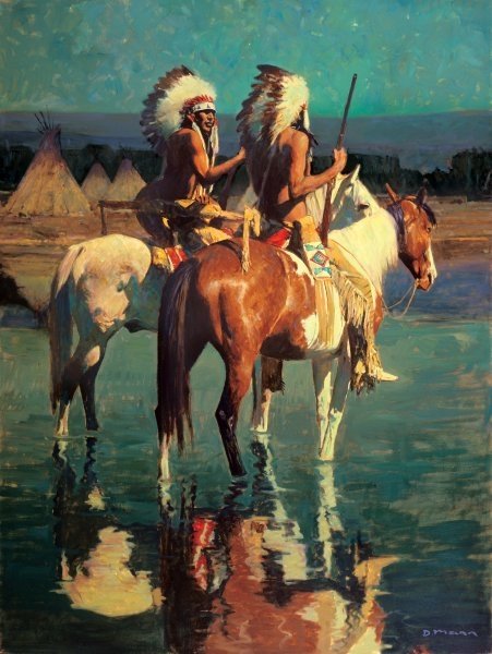Cheyenne Camp by David Mann: Cheyenne Camp by David Mann -- Giclee on Canvas - Artist Proof Dimensions: 24 x 18 Edition Size: 15