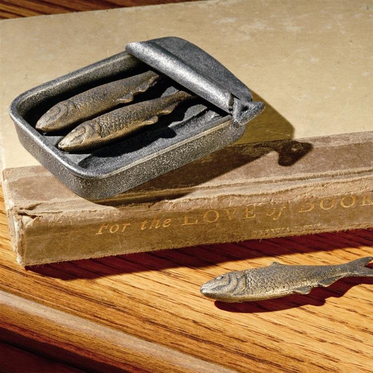 Sardines In Tin: Sardines In Tin - Dimensions: 1"h 4"w 3"d Material: Aluminum Weight: 0.5lbs