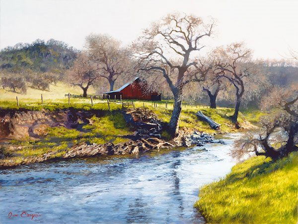 June Carey - Early Spring At Stony Creek: June Carey - Early Spring At Stony Creek - Hand Signed - Limited Edition Canvas - Image Size: 24"w X 18"h. Limited Edition Of: 100 - There´s Life In Everything During Spring. It´s Something You Take