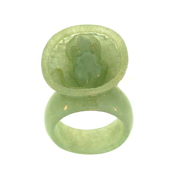 Natural Water Grade A Jade Ring: Stone Size: 24 X 27mm Details: Mouse With Coin In Tortoise Shell. Continuous Jade Band Finger Size 9.5_____This Item Is Guaranteed Jadeite/Grade A Jade Which Means It Has No Dye Or Fillers And Is Of T