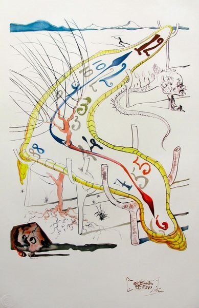 Salvador Dali Conquest Of The Cosmos Frozen Watch: Salvador Dali Lithograph Titled "The Frozen Watch Of Space And Time” From Dali’s "Conquest Of The Cosmos” Suite. Published By Albritton Art On Archival Quality Paper, Plate Signed And Pencil Num
