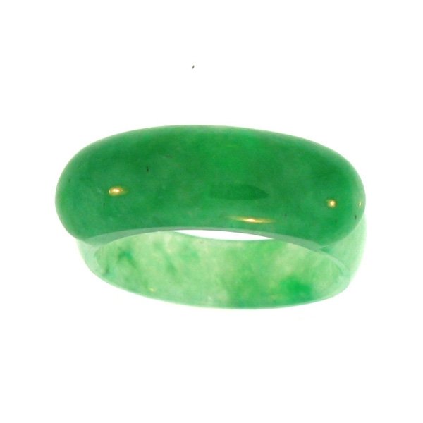 Natural Green Grade A Jade Ring: Stone Size: ~24x18mm Details: Continuous Jade Band Finger Size 8_____This Item Is Guaranteed Jadeite/Grade A Jade Which Means It Has No Dye Or Fillers And Is Of The Highest Quality. If The Item Is Ove