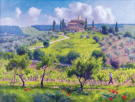 June Carey - Primavera: June Carey - Primavera - Hand Signed - Limited Edition Canvas - Image Size: 29"w X 22"h. Limited Edition Of: 150 - "primavera" (new Life) Is The Italian Word For Spring. It Is "maggio" (may) In This T