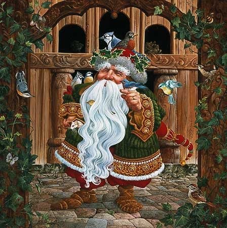James C. Christensen - Santa´s Other Helpers: James C. Christensen - Santa´s Other Helpers - Hand Signed - Limited Edition Print - Image Size: 15 1/2"w X 15 1/2"h. Limited Edition Of: 1950 - This Foremost Fantasy Fine Artist Answers The Question