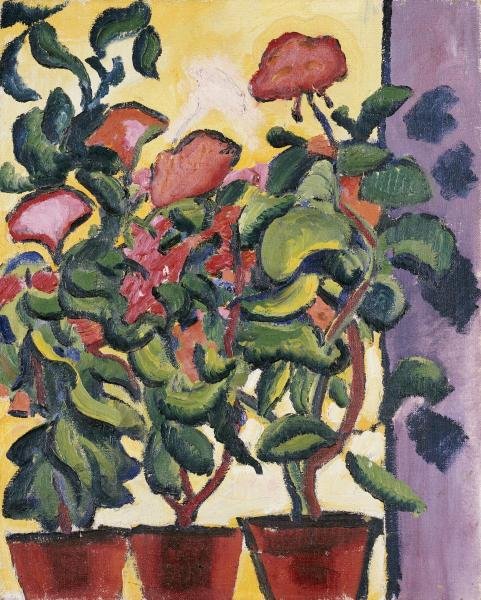 AUGUST MACKE - GERANIUM AM FENSTER: August Macke - Geranium Am Fenster - 28 7/8 X 36 In. - Giclée Print - Gallery Stretched - Ready to hang.