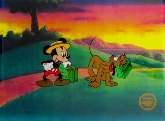 Disney Mickey Mouse & Pluto Takes A Trip Animation Art: Genuine Original Limited Edition Serigraph Cel Of Mickey Mouse And Pluto. From Walt Disney Studios. Disney’s Own Artists Have Selected This Scene From The Original Animation Drawings Used To Produce