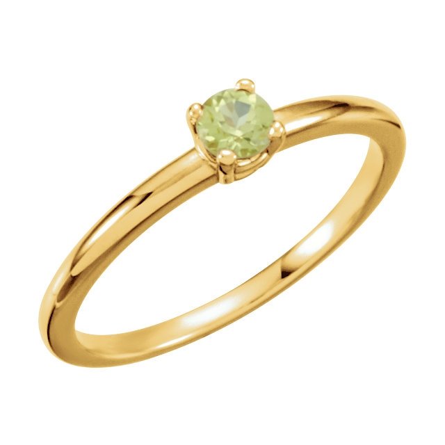 14kt Yellow Peridot "August" Youth Birthstone Ring (1 of 1)