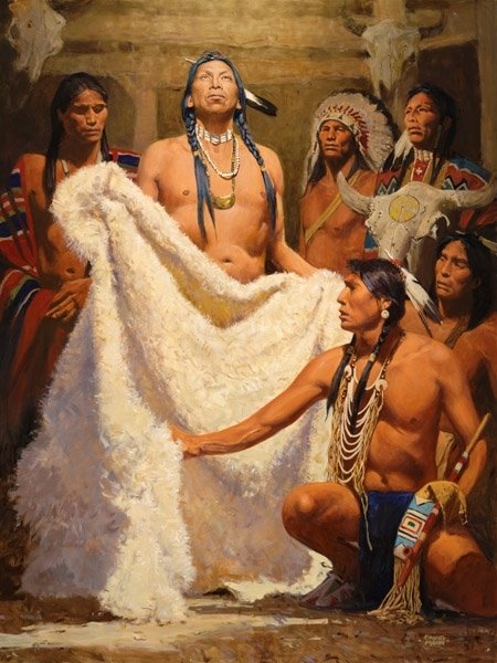 David Mann - White Buffalo Robe: David Mann - White Buffalo Robe Digital Open Paper, Signed Dimensions: 16 x 12 Edition Size: Open