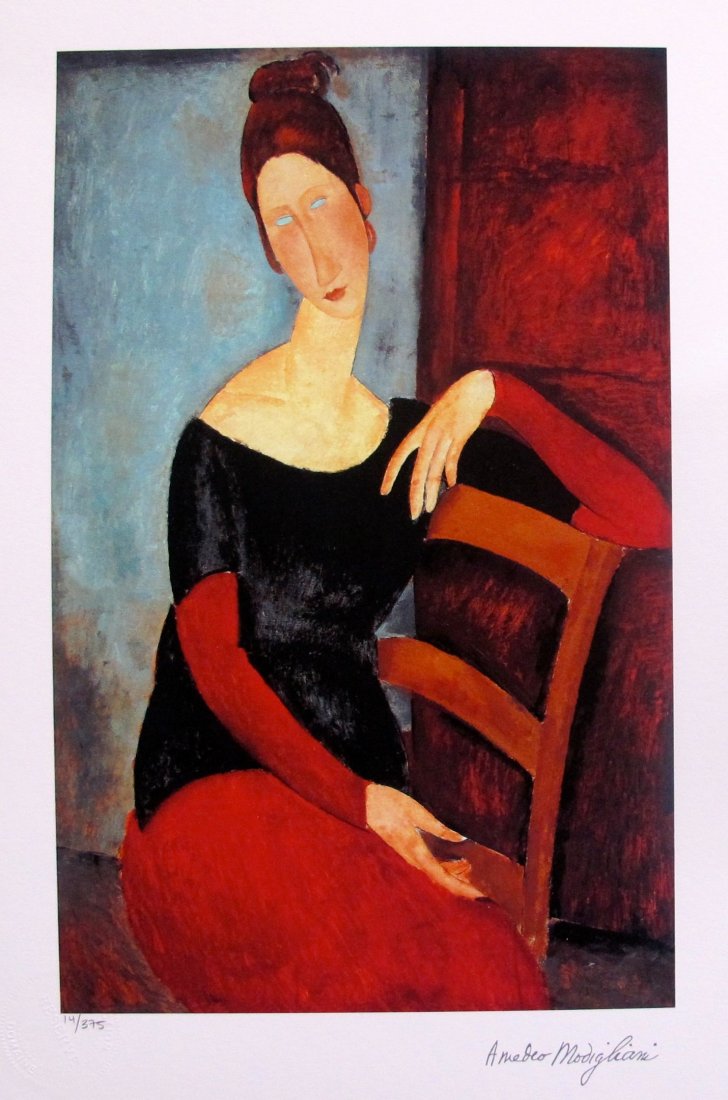 Amedeo Modigliani The Artist’s Wife 1918 Limited: Amedeo Modigliani Limited Edition Giclee Titled "The Artist’s Wife: 1918”. This Piece Is Facsimile Signed Which Means It Bears A Copy Of Modigliani’s Signature. Pencil Numbered From An Edition O