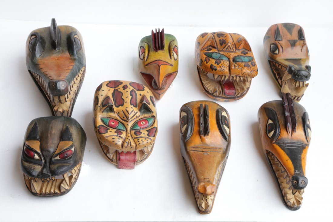 AMAZON JUNGLE MASKS SET OF 8 MASKS (1 of 9)