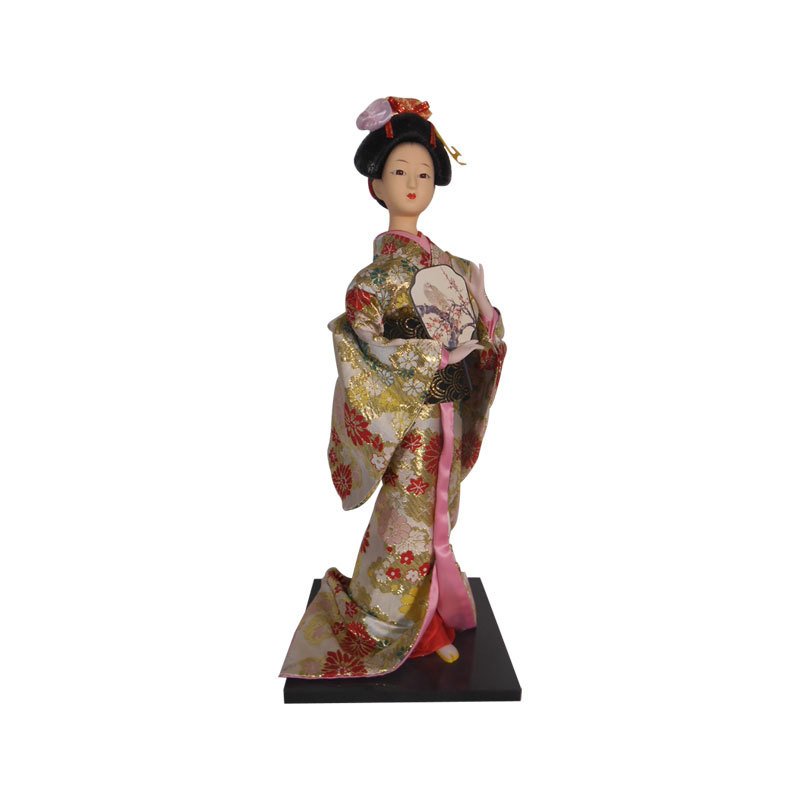 Find 16" H Oriental Geisha Doll in Ivory Kimono Dress (1 of 2)