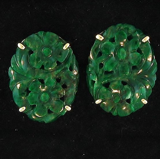 Untreated Green Jade Earrings (1 of 1)