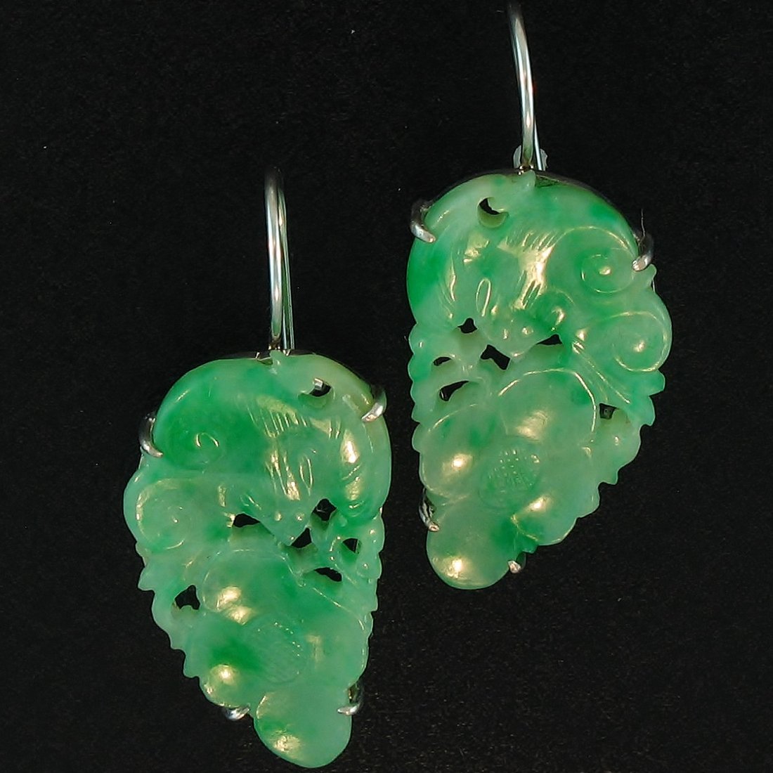 Untreated Green Jade Earrings (1 of 1)