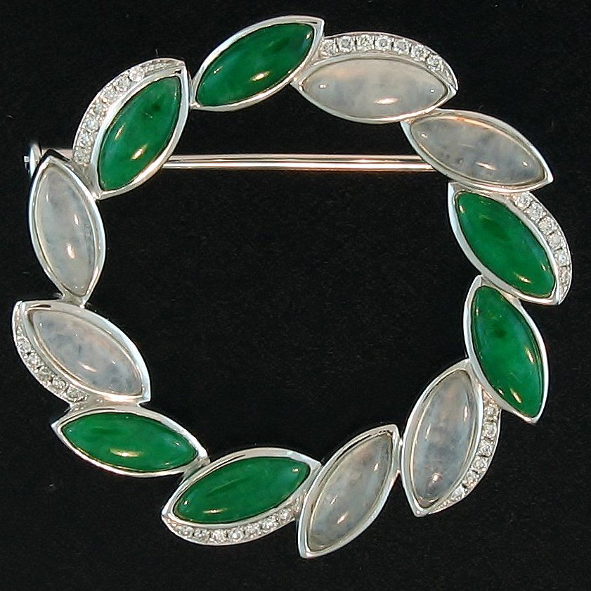 Burmese Green Ice Jade Pin (1 of 1)