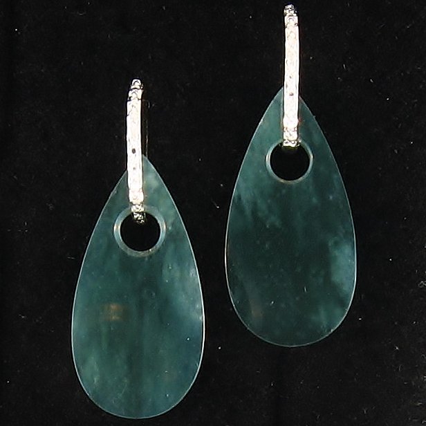 Burmese Green Water Jade Earrings (1 of 1)