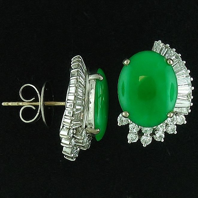 Burmese Green Jade Earrings (1 of 1)