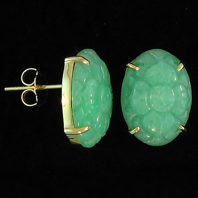 Untreated Green Jade Earrings (1 of 1)