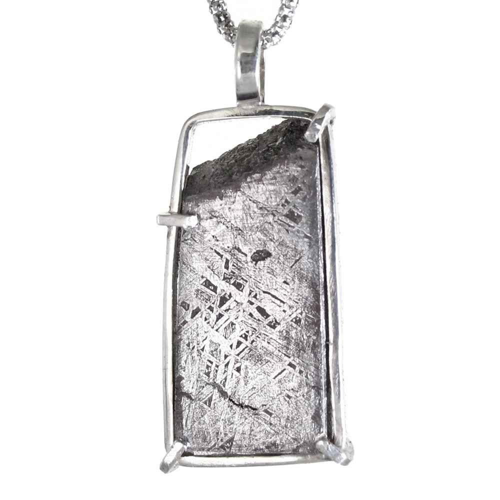 Gibeon Meteorite Pendant in Silver Frame (1 of 1)