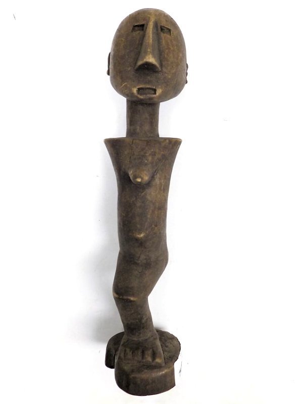 AFRICAN SUKUMA CARVED FIGURE DOLL: Antique East African Sukuma carved figure doll. Height 15 1/2".