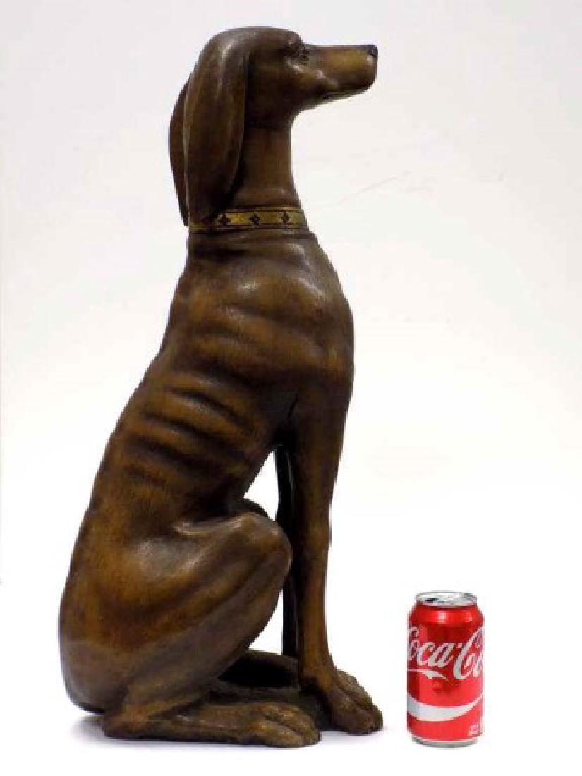 GREYHOUND DOG CARVED WOOD STATUE (1 of 4)
