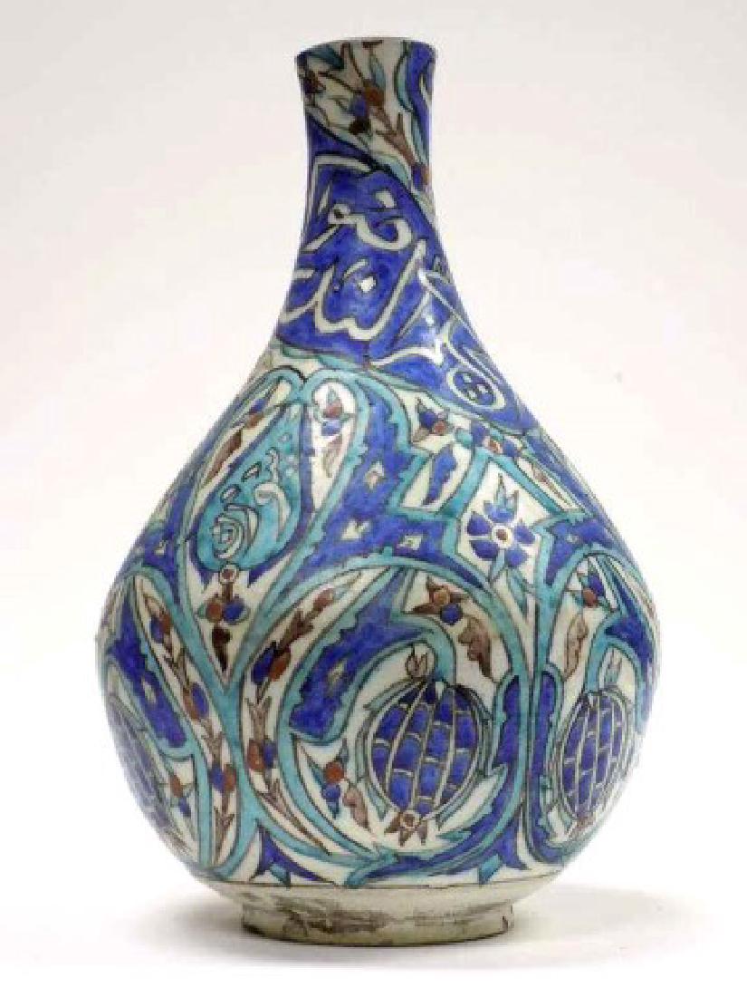 PERSIAN SIGNED & DECORATED GLAZED VASE (1 of 4)