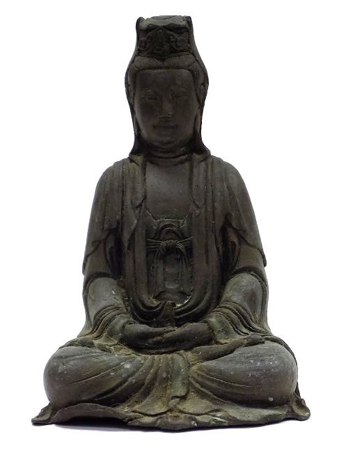 ANTIQUE CHINESE BRONZE KUAN YIN / GUAN YIN STATUE (1 of 8)